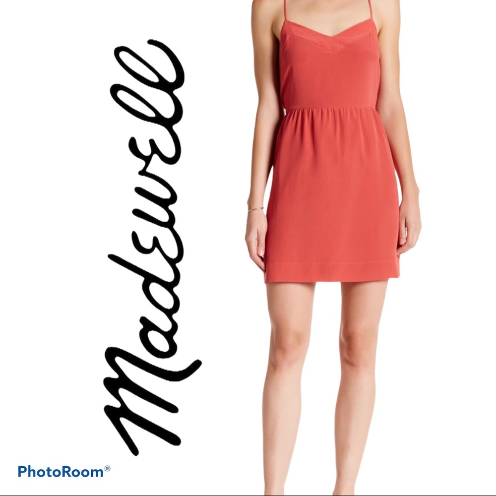Madewell 4 silk solid cami dress mini